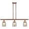 Bell 5" 3 Light 36" Island Light - Antique Copper - Silver Plate