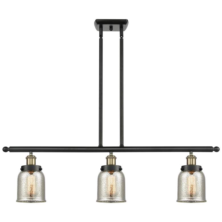 Image 1 Bell 5" 3 Light 36" LED Island Light - Black Brass - Silver Plat