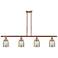 Bell 5" 4 Light 48" Island Light - Antique Copper - Silver Plate