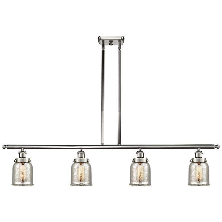 Image 1 Bell 5" 4 Light 48" Island Light - Satin Nickel - Silver Mercury