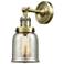 Bell 5" Antique Brass Sconce w/ Silver Plated Mercury Shade