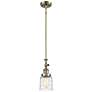 Bell 5" Antique Brass Stem Hung Mini Pendant w/ Deco Swirl Shade