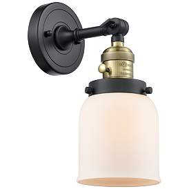 Image1 of Bell 5" Black Antique Brass Sconce w/ Matte White Shade