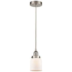 Image1 of Bell 5" Brushed Satin Nickel Mini Pendant w/ Matte White Shade