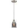 Bell 5" Brushed Satin Nickel Mini Pendant w/ Plated Smoke Shade