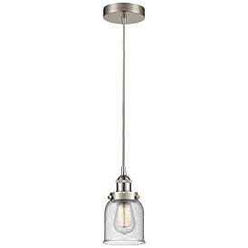 Image1 of Bell 5" Brushed Satin Nickel Mini Pendant w/ Seedy Shade