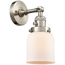 Image1 of Bell 5" Brushed Satin Nickel Sconce w/ Matte White Shade