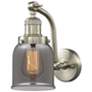 Bell 5" Brushed Satin Nickel Sconce w/ Plated Smoke Shade
