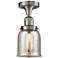 Bell 5" Brushed Satin Nickel Semi Flush Mount w/ Mercury Shade
