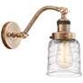 Bell 5" Incandescent Sconce - Brass Finish - Deco Swirl Shade
