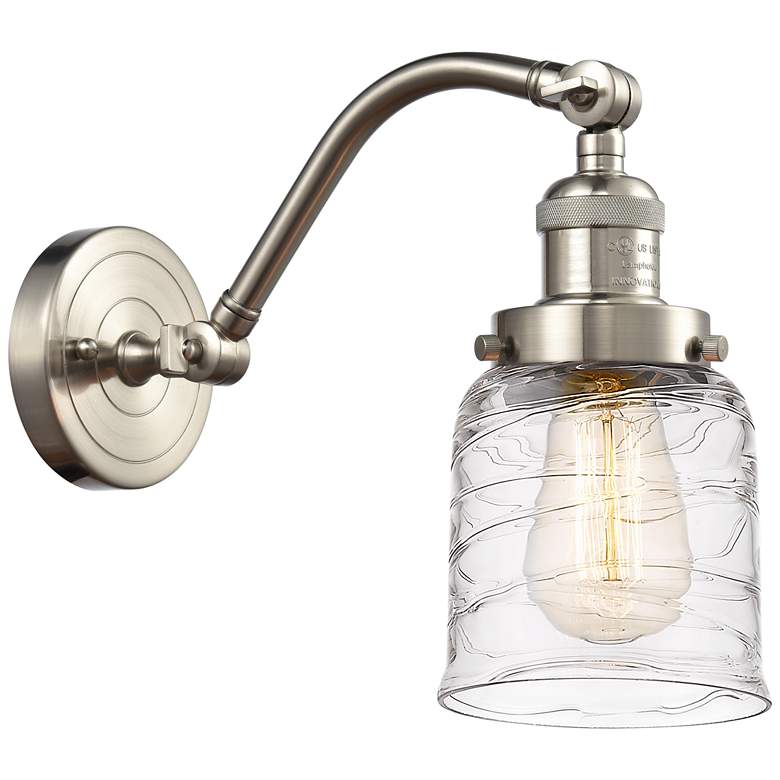 Image 1 Bell 5" Incandescent Sconce - Nickel Finish - Deco Swirl Shade