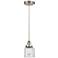 Bell 5" LED Mini Pendant - Brushed Satin Nickel - Clear Shade