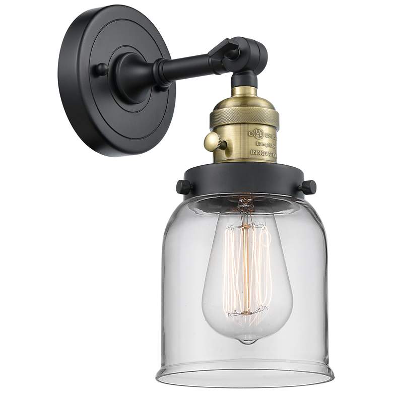 Image 1 Bell 5" LED Sconce - Black Brass Finish - Clear Shade