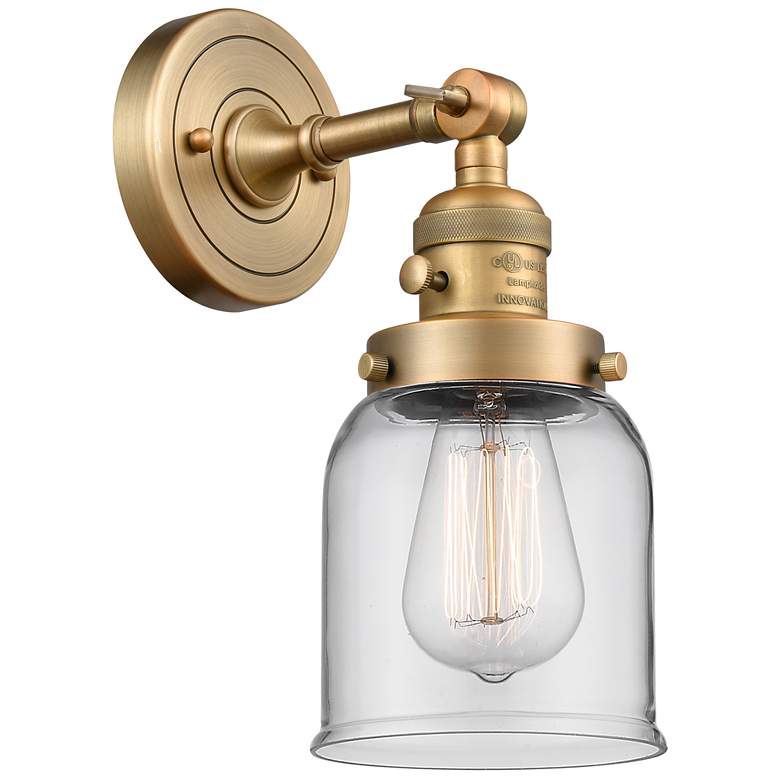 Image 1 Bell 5" LED Sconce - Brass Finish - Clear Shade