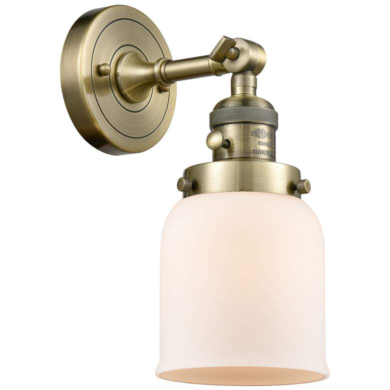 Image 1 Bell 5" LED Sconce - Brass Finish - Matte White Shade