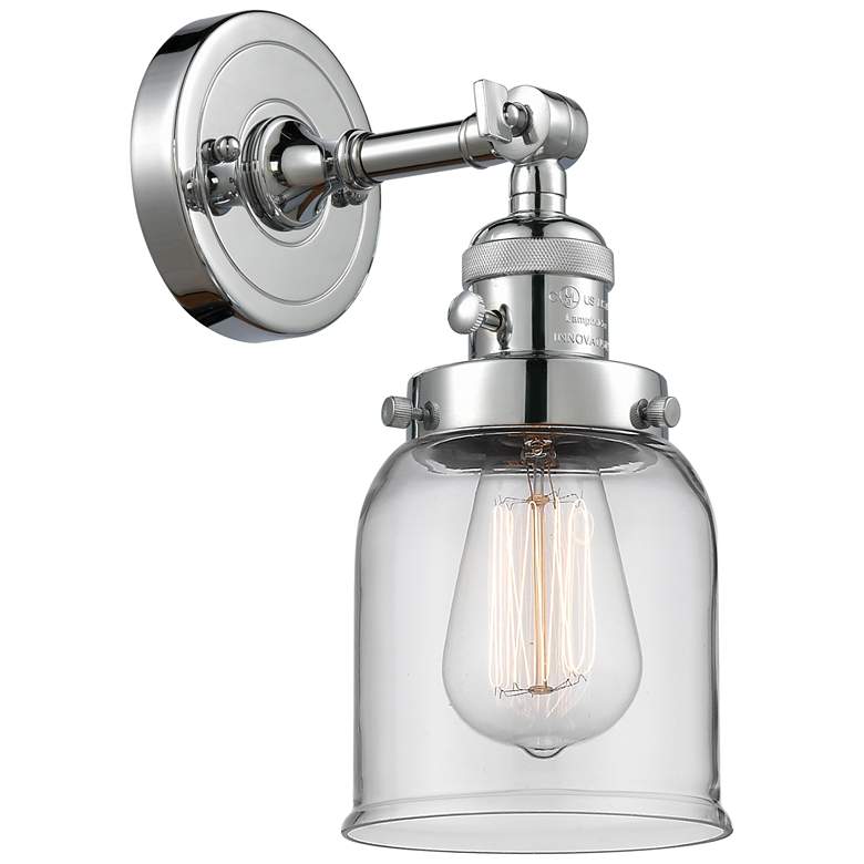 Image 1 Bell 5 inch LED Sconce - Chrome Finish - Clear Shade