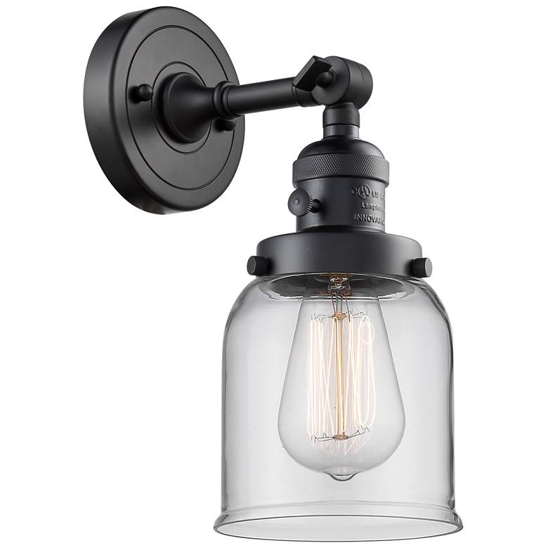 Image 1 Bell 5" LED Sconce - Matte Black Finish - Clear Shade
