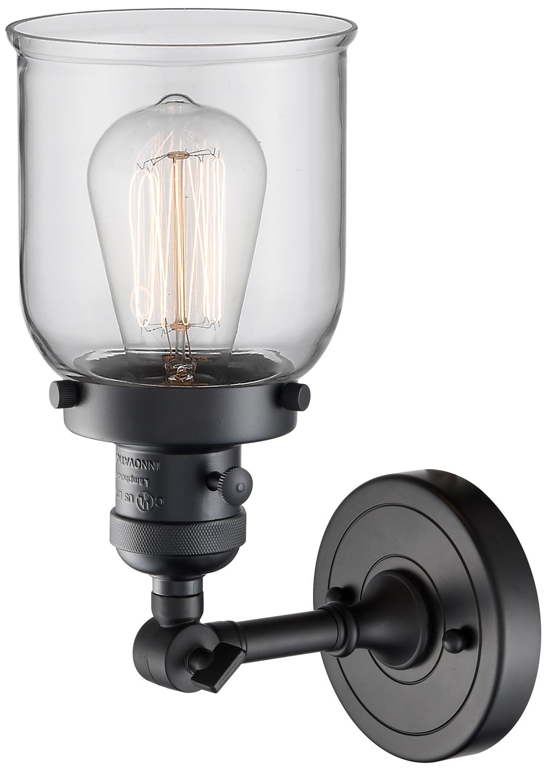 Image 2 Bell 5" LED Sconce - Matte Black Finish - Clear Shade more views