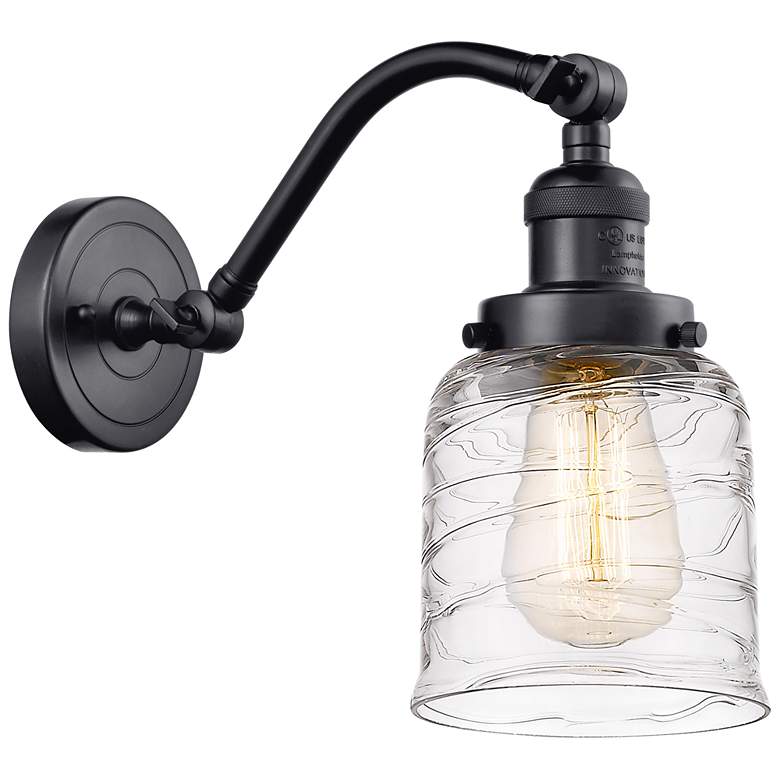 Image 1 Bell 5" LED Sconce - Matte Black Finish - Deco Swirl Shade