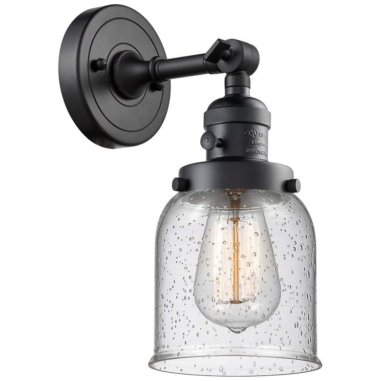 Image 1 Bell 5" LED Sconce - Matte Black Finish - Seedy Shade