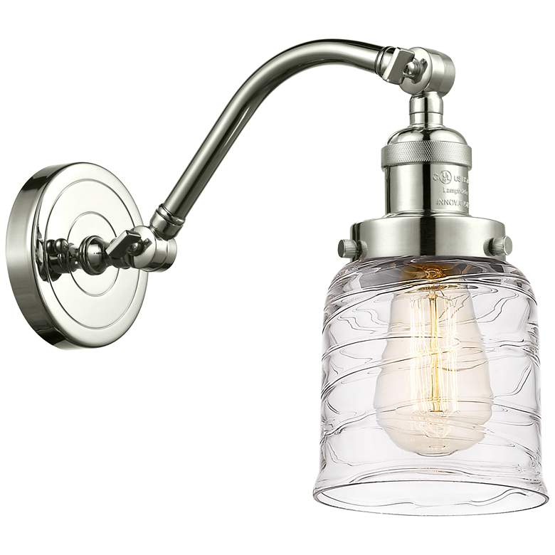 Image 1 Bell 5" LED Sconce - Nickel Finish - Deco Swirl Shade