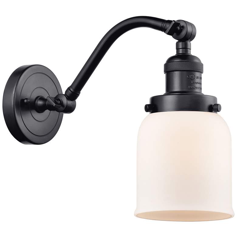 Image 1 Bell 5" Matte Black Sconce w/ Matte White Shade