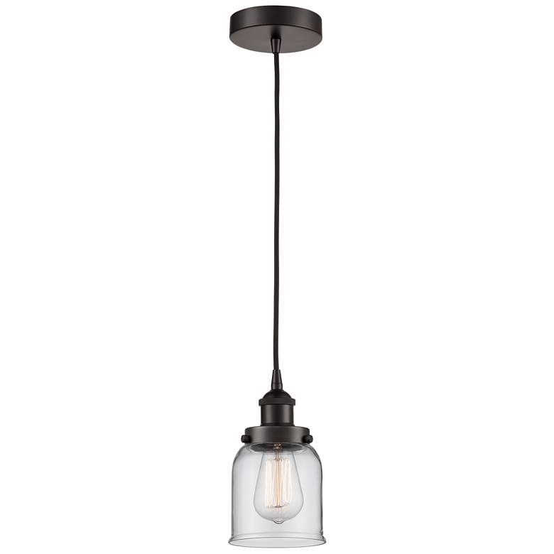 Image 1 Bell 5" Oil Rubbed Bronze Mini Pendant w/ Clear Shade