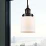 1_Bell 5" Oil Rubbed Bronze Mini Pendant w/ Matte White Shade