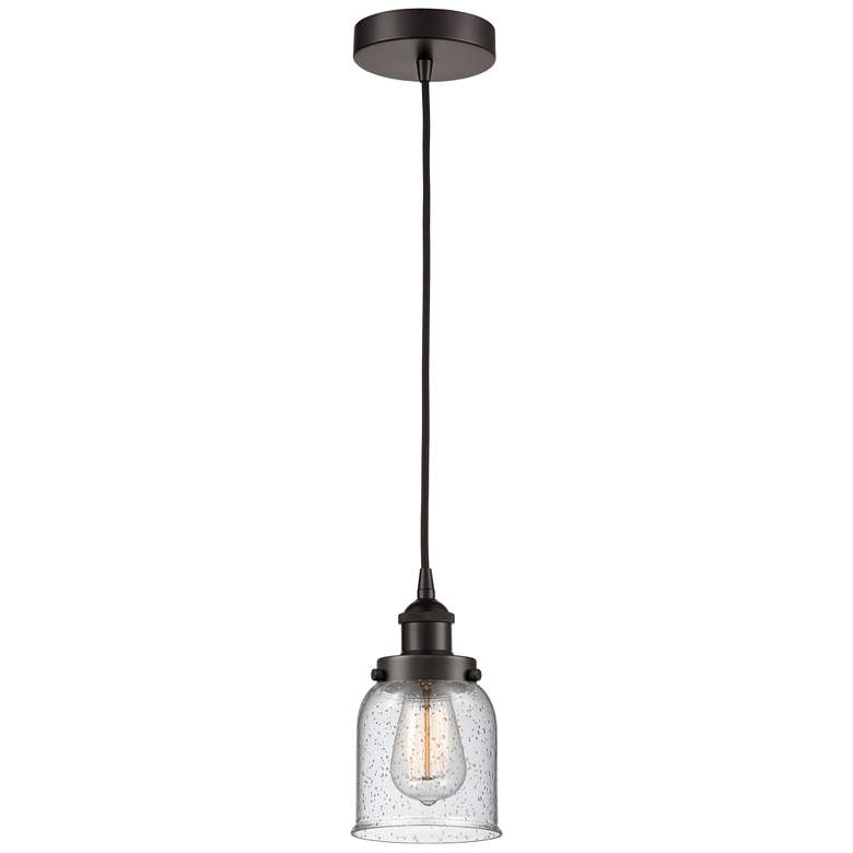 Image 1 Bell 5" Oil Rubbed Bronze Mini Pendant w/ Seedy Shade
