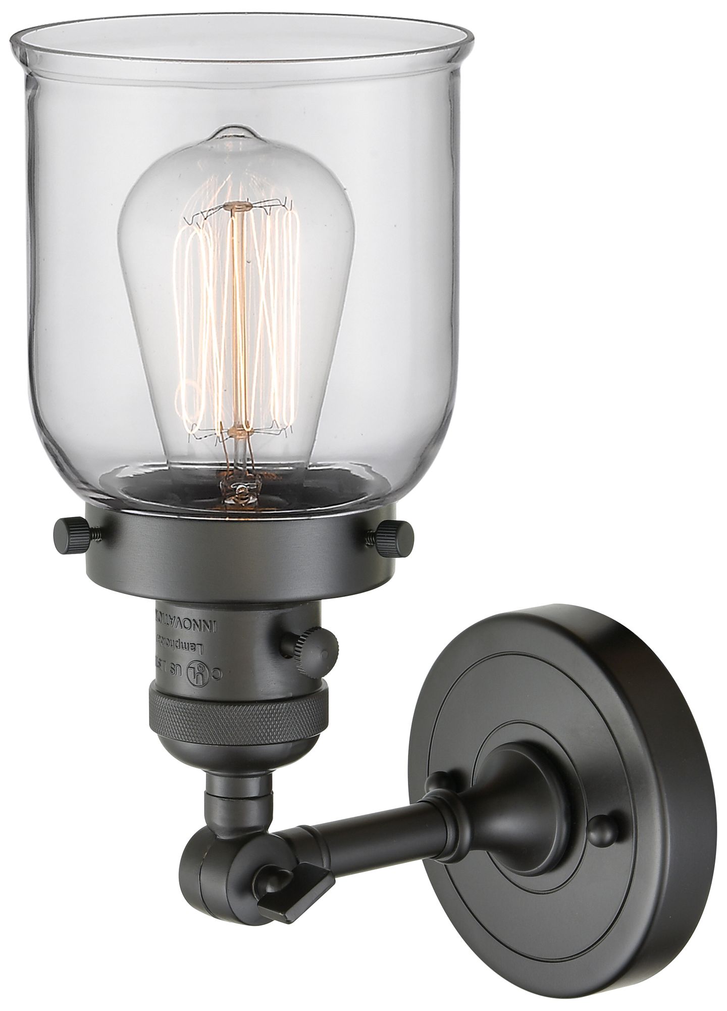 Image 2 Bell 5" Oil Rubbed Bronze Sconce w/ Clear Shade more views