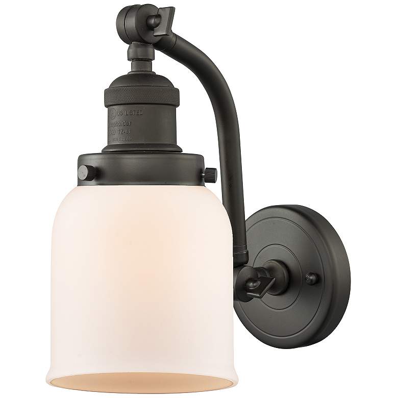 Image 1 Bell 5" Oil Rubbed Bronze Sconce w/ Matte White Shade