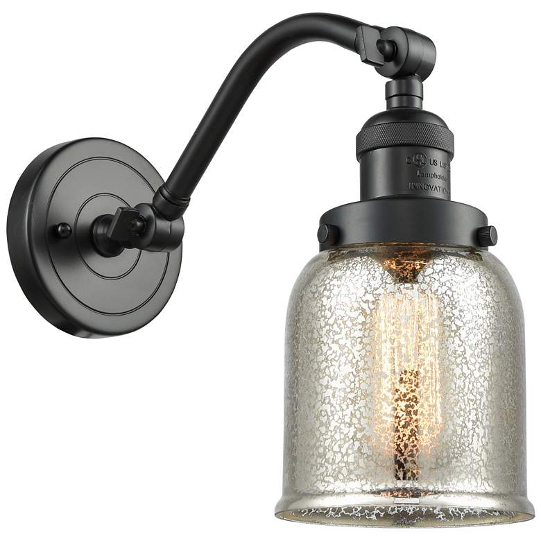 Image 1 Bell 5" Oil Rubbed Bronze Sconce w/ Silver Plated Mercury Shade