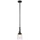 Bell 5" Oil Rubbed Bronze Stem Hung Mini Pendant w/ Deco Swirl Shade