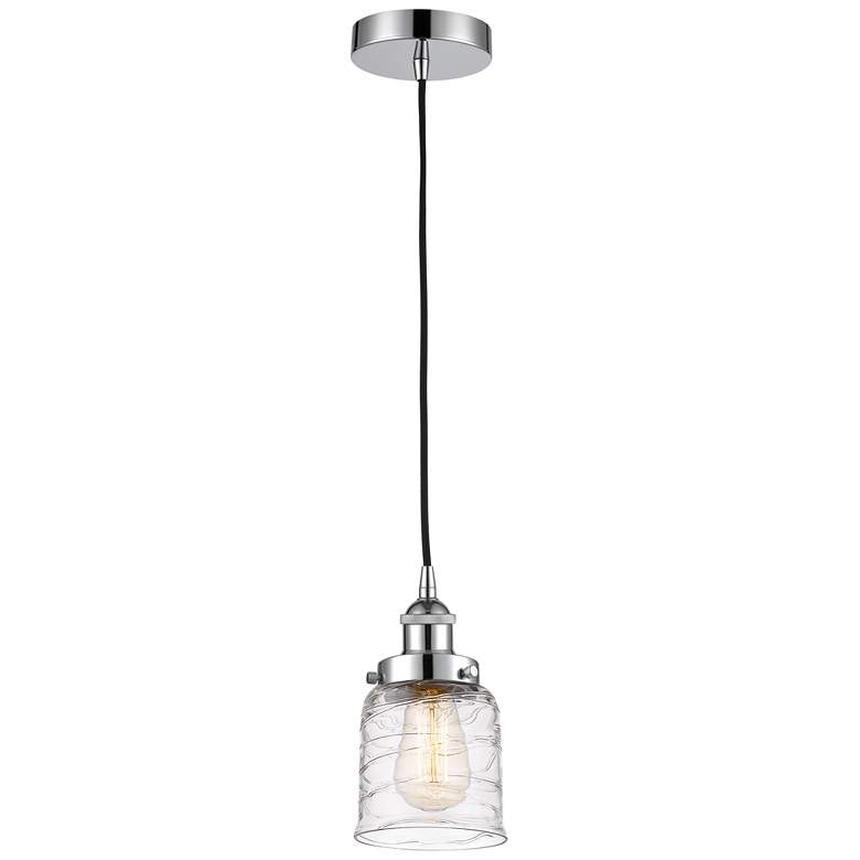 Image 1 Bell 5" Polished Chrome Mini Pendant w/ Deco Swirl Shade