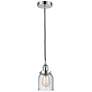 Bell 5" Polished Chrome Mini Pendant w/ Seedy Shade