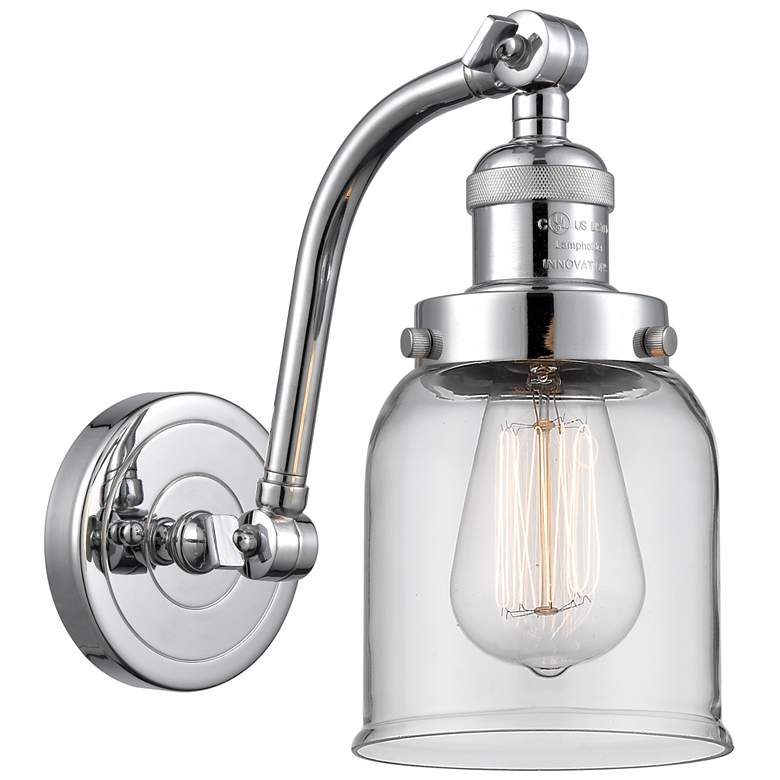 Image 1 Bell 5" Polished Chrome Sconce w/ Clear Shade