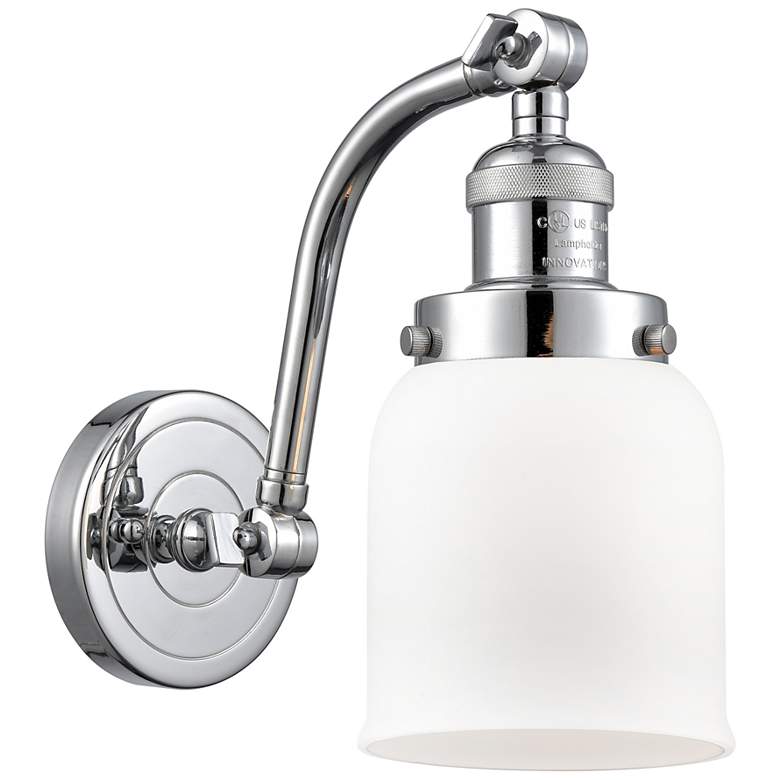 Image 1 Bell 5 inch Polished Chrome Sconce w/ Matte White Shade