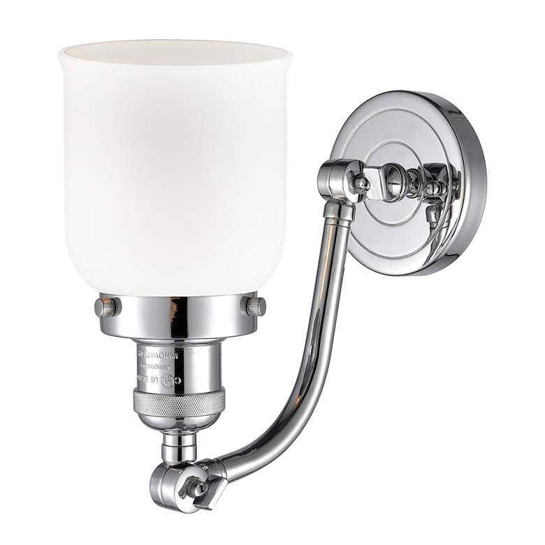 Image 2 Bell 5" Polished Chrome Sconce w/ Matte White Shade more views