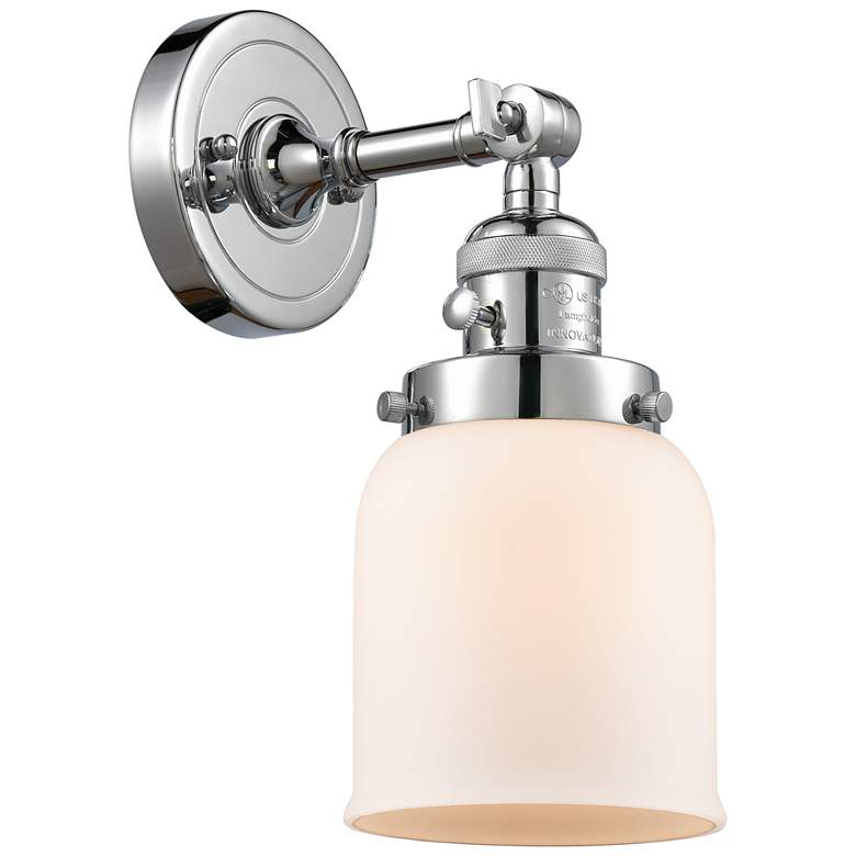 Image 1 Bell 5" Polished Chrome Sconce w/ Matte White Shade