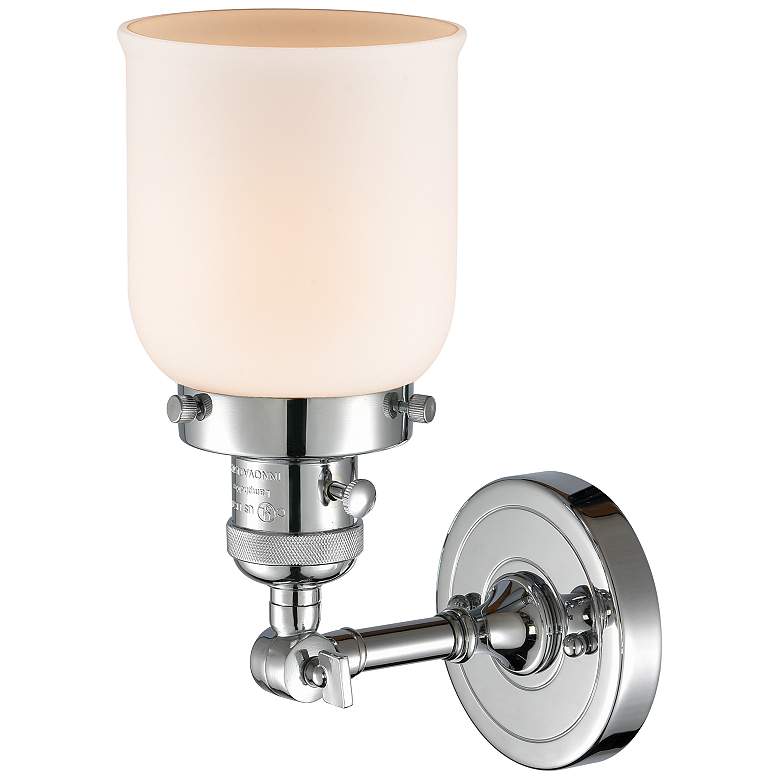 Image 2 Bell 5" Polished Chrome Sconce w/ Matte White Shade more views