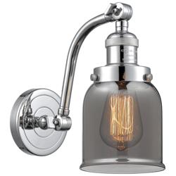 Bell 5" Polished Chrome Sconce w/ Plated Smoke Shade
