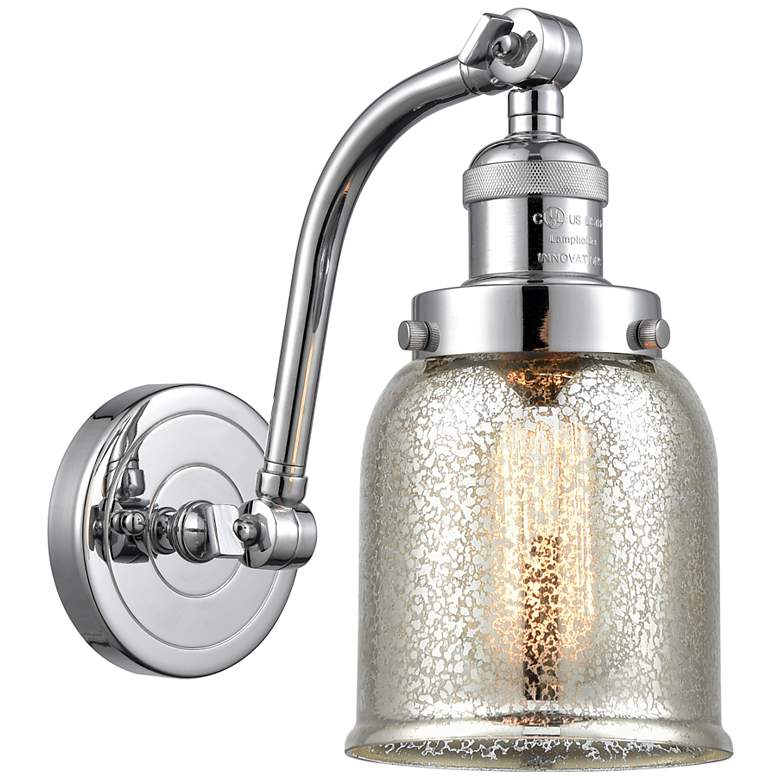Image 1 Bell 5" Polished Chrome Sconce w/ Silver Plated Mercury Shade