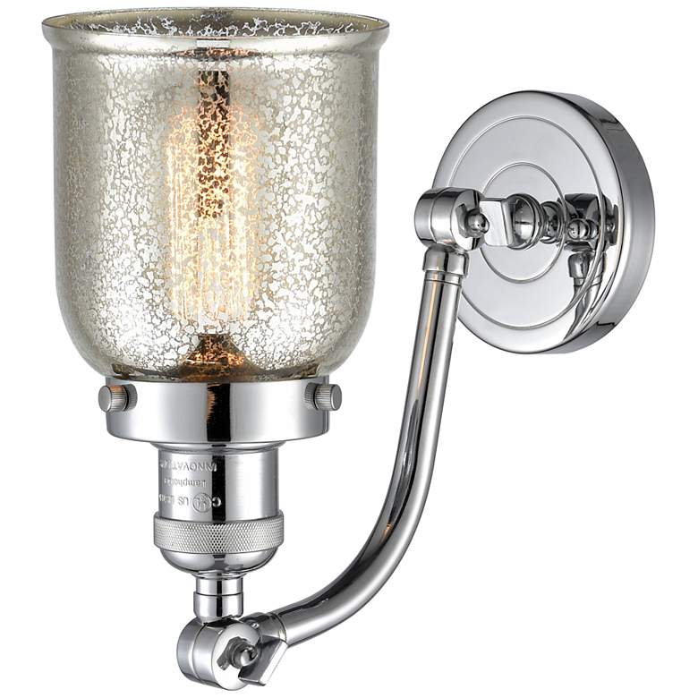 Image 2 Bell 5" Polished Chrome Sconce w/ Silver Plated Mercury Shade more views