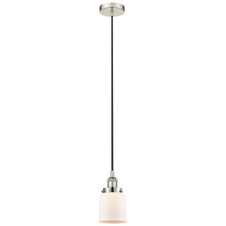 Image 1 Bell 5" Polished Nickel Mini Pendant w/ Matte White Shade