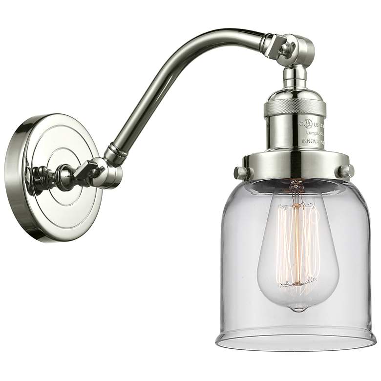 Image 1 Bell 5" Polished Nickel Sconce w/ Clear Shade