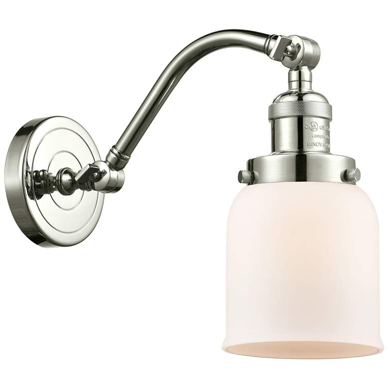 Image 1 Bell 5" Polished Nickel Sconce w/ Matte White Shade
