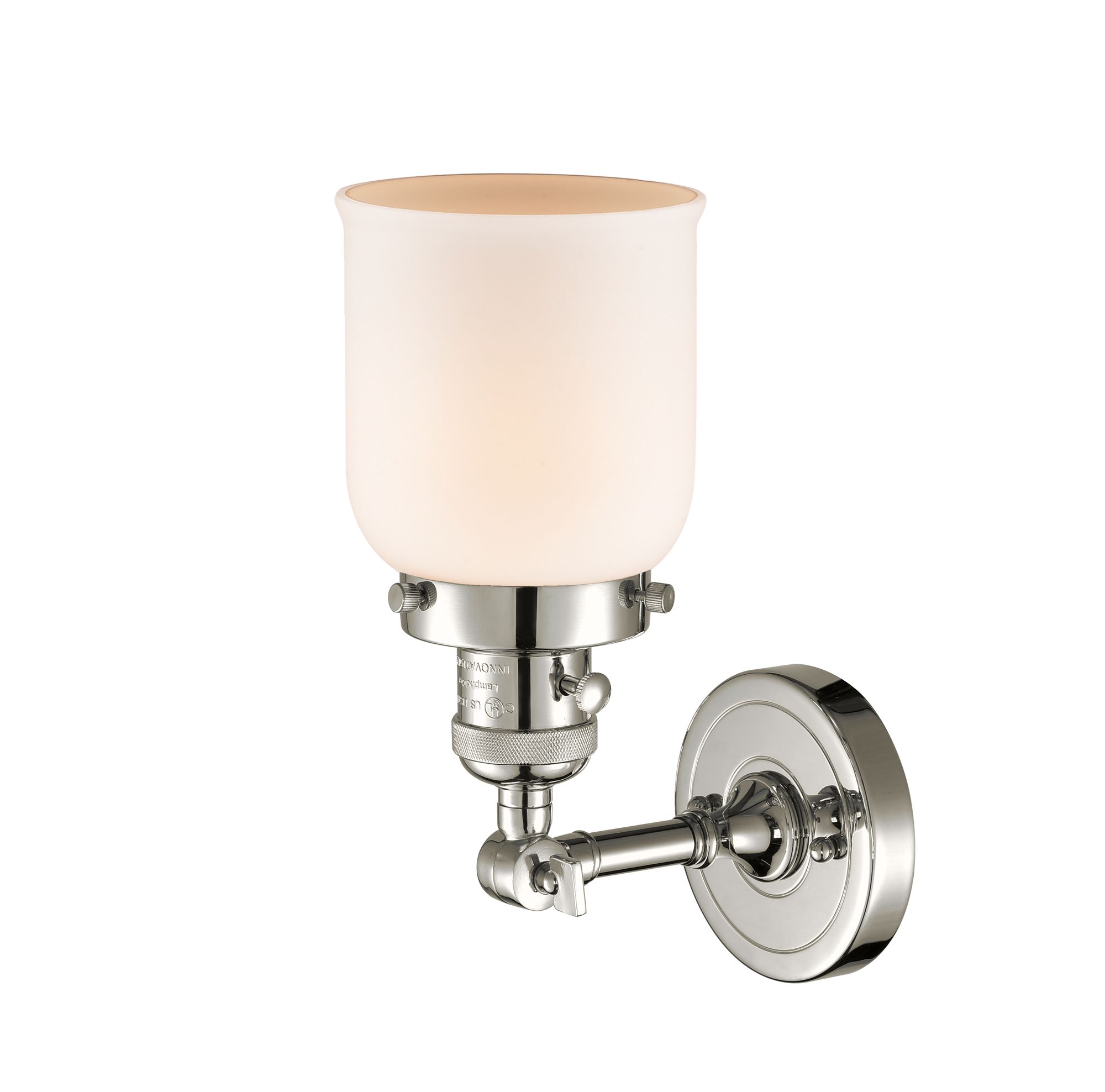 Image 2 Bell 5" Polished Nickel Sconce w/ Matte White Shade more views