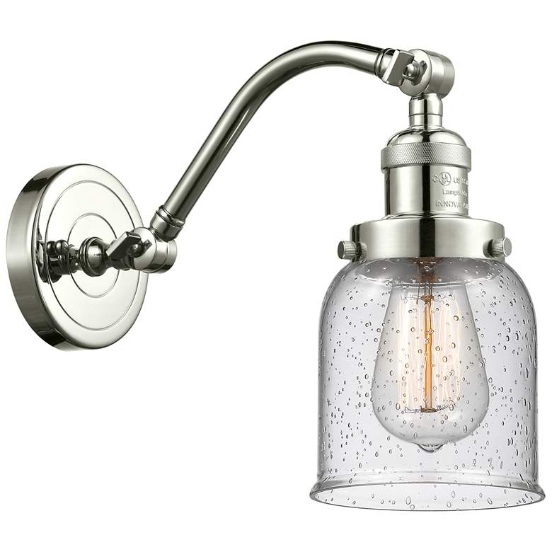 Image 1 Bell 5" Polished Nickel Sconce w/ Seedy Shade