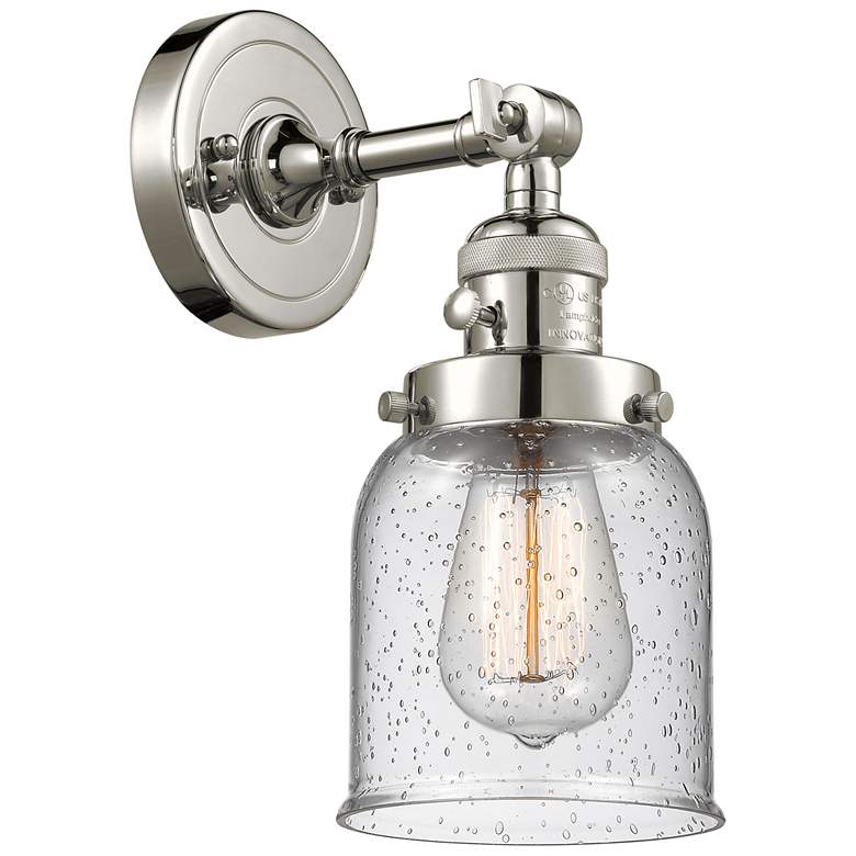 Image 1 Bell 5" Polished Nickel Sconce w/ Seedy Shade