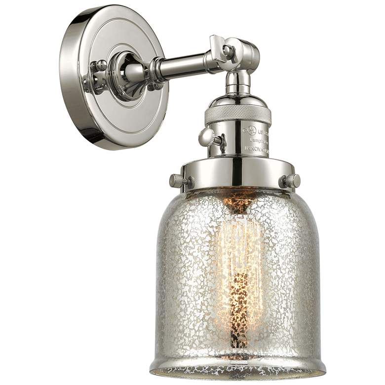 Image 1 Bell 5" Polished Nickel Sconce w/ Silver Plated Mercury Shade
